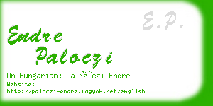 endre paloczi business card